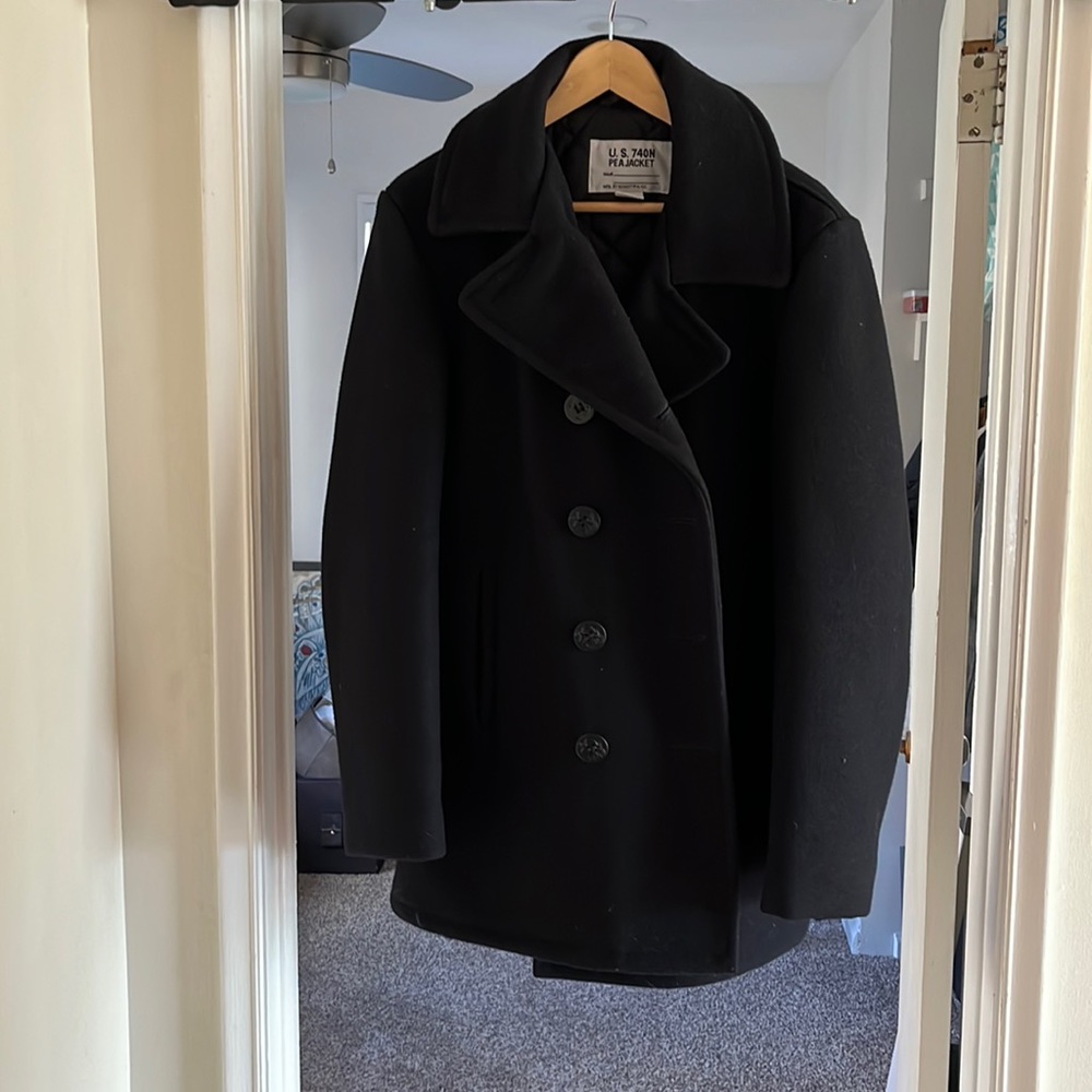 Schott Mens 7040 Wool Peacoat
